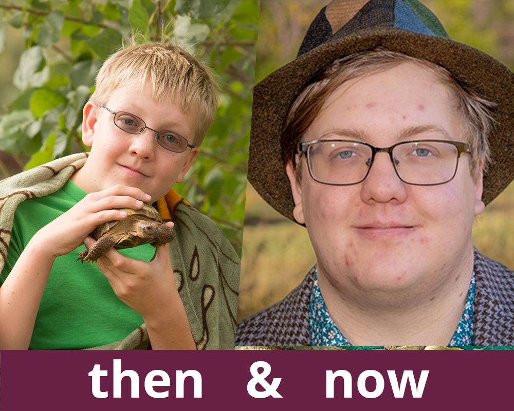 photos of a student during time and now employee of TGS